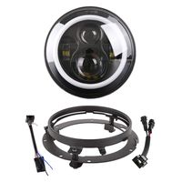 7 Inch LED Headlight DOT DRL Light Halo Bulb Kit for Touring Street Glide Road King Ultra Classic Electra Glide FatBoy Tri Cvo Heritage Softail Slim Deluxe Switchback Black