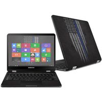 MightySkins Skin Compatible with Samsung Chromebook Pro 12.3" - Thin Blue Line | Protective, Durable, and Unique Vinyl Decal wrap Cover | Easy to Apply, Remove, and Change Styles | Made in The USA