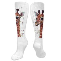 JXZIZHENG Colorful Giraffe Compression Socks Marathon Knee-High Designs for Men & Women, Running, Flight, Travels