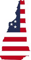 State flag inside New Hampshire 7x3.4 inches sticker decal die cut vinyl - Made and Shipped in USA