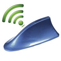 GXOK Universal Shark Fin Roof Antenna Aerial FM/AM Radio Signal Decoration for Car (Blue)
