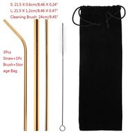1 4 6 8Pcs Reusable Drinking Straw 304 Stainless Steel Metal Straw with 1 2 3 Cleaner Brush for Home Party Barware