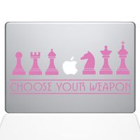 The Decal Guru Chess Weapons MacBook Decal Vinyl Sticker - 11" MacBook Air - Pink (1277-MAC-11A-BG)