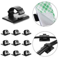 Akstore 100 PCS Adhesive Cable Clips Self-Adhesive Wire Clips Cable Wire Management Wire Cable Holder Clamps Cable Tie Holder for Car, Office and Home (Black)