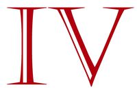 hBARSCI IV - Roman Numerals Vinyl Decal - 5 Inches - for Cars, Trucks, Windows, Laptops, Tablets, Outdoor-Grade 2.5mil Thick Vinyl - Red