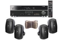 Yamaha 3D-Ready 5.1-Channel 500 Watts Digital Home Theater Audio/Video Receiver + Set of 4 Yamaha All Weather Indoor/Outdoor 130 watt Wall Mountable Natural Sound 2-Way Acoustic Suspension Speakers