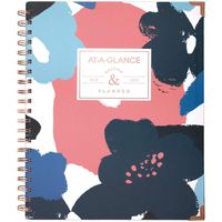 AT-A-GLANCE 2019-2020 Academic Year Weekly & Monthly Planner, Large, 8-1/2" x 11", Hardcover, Badge, Floral (6203F-905A)