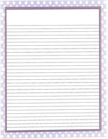 Purple Polka Dot 3 Hole Loose Leaf Paper 50 Sheets