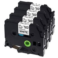 Compatible P Touch Label Maker Tape, Replace 4-Pack TZe Tape 12mm 0.47 Inch Laminated White TZe-231 TZ231 Compatible with Brother P Touch Label Maker PT-D200 PT-D210 PT-D400 PT-D600, 26.2 Feet (8m)