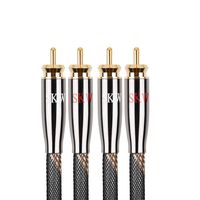 SKW Audiophiles RCA Cable 2RCA Male to 2RCA Male HiFi System with Diameter 7mm(1.64ft/0.5M,Black,Nylon)