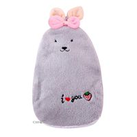 LuminitA Hot Water Bottle Classic Premium Transparent Hot or Cold Water Bag with Soft Fleece Cover for Pain Relief Home and Outdoor (Gray)