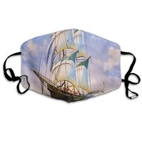 SZjinghao Anti Pollution Dust Mask,Washable And Reusable Face Mouth Mask For Cold Weather Watercolor Abstract Oil Painting Port Boat Parks Coast Colorful Artistic Boating Brush Canal Canvas