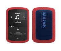 iShoppingdeals Silicone Case for Sandisk Clip Jam (SDMX26) MP3 Player (Released in 2015) , Soft Rubber Skin Bumper Cover, Lava Red