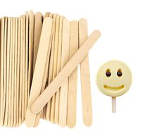 Acerich 200 Pcs Craft Sticks Popsicle Sticks Ice Cream Sticks 4-1/2" Length Treat Sticks