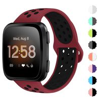NANW Bands Compatible with Fitbit Versa/Versa 2 / Versa Lite Edition Small Large, Soft Silicone Replacement Band for Versa/Versa 2, Air Hole Wristband Strap for Women Men