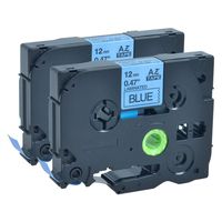GREENCYCLE 2 PK Compatible for Brother Black on Blue TZ 531 TZe531 12mm Label Tape for P-Touch Printer