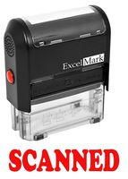 SCANNED Self Inking Rubber Stamp - Red Ink