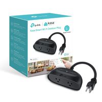 Kasa Smart Outdoor Plug with 2 Outlets, Individual Control, IP64 Waterproof and Scheduling (Sunrise & Sunset), Works with Alexa & Google Home (KP400)