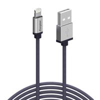 Premier Energizer iPhone Charger Lightning Cable 6ft MFi Fast Charging USB Syncing Cables Nylon Braided Cord Metal Tip, Navy 6 Feet
