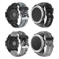 CharmingElf Compatible with Garmin Fenix 5 Bands Replacement 22mm Multiple Silicone Styles Also Fit Fenix 5 Plus/Fenix 6/6Pro/Forerunner 935/945/Approach S60/Quatix 5 (2 PCS, Gray Camouflage)