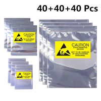 ELIATER Anti Static Bags, 120pcs ESD Bags with Labels, Mixed Sizes Antistatic Resealable Bags for 3.5 Hard Drive, 2.5 Solid State Drive, ESD Shielding Bags for Varieties of Electronic Accessories