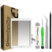 iPad 5 Screen Replacement Glass Touch Digitizer Premium Repair Kit with Tools by RepairPartsPlus (White)
