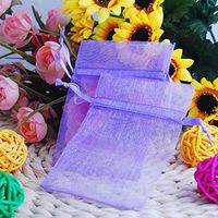 100pcs Purple Organza Drawstring Pouches Jewelry Party Wedding Favor Gift Bags 2.3"X3.0"