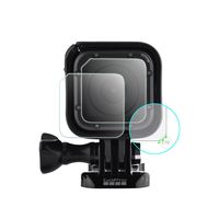 Screen Protector for GoPro Hero 5 Hero 4 Session Tempered Glass Ultra Thin with Lens Cap Cover, TaichiAqua 3 pcs Action Camera Accessories