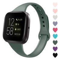 Acrbiutu Bands Compatible with Fitbit Versa/Fitbit Versa 2, Slim Thin Narrow Replacement Silicone Sport Wristband Strap for Fitbit Versa/Versa 2 Women Men