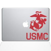 The Decal Guru USMC Logo MacBook Decal Vinyl Sticker - 13" MacBook Pro (2016 & Newer) - Red (1302-MAC-13X-DR)