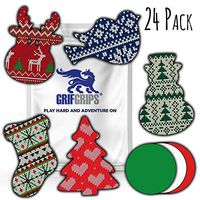 GrifGrips CGM Securement Adhesive: Christmas Sweater Combo (24 Pack) (Dexcom G6 (Vertical))