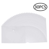 Venhua 30pcs Plastic Envelopes, Clear Poly Envelope Waterproof File Folder with Snap Button, US Letter/A4 Size