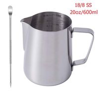Wingjip Milk Frothing Pitcher Cup 20oz, Espresso Steaming Pitcher Milk Frothing Measurement Cup 20oz (600ml) Coffee Maker Accessories for Latte Art