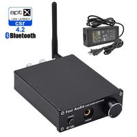Fosi Audio BT10C Bluetooth Amplifier 2 Channel Stereo Class D Mini Amp Receiver Compact Integrated Hi-Fi Headphone Amplifier for Home Desktop Passive Speakers Headphones with Power Supply 50Watt x 2