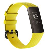 ZSZCXD Compatible for Fitbit Charge 3, Soft Silicone Replacement WatchBand Strap Band Wristband for Fitbit Charge 3 (Yellow, Small)