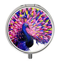 Pill Cases Metal,Custom Round Medecine Case Medecine Bottle Mini Travel Pill Vitamin Decorative Box Case Holder