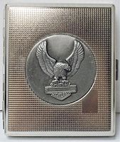 Eclipse SILVER Motorcycle Cigarette Case. Holds kings. Holds 18 cigarettes. 3102DP2-1