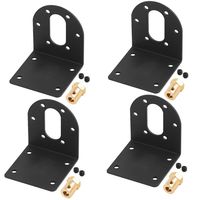 Keadic 4 Sets 37mm DC Geared Motor Mounting Bracket Holder with 6mm Hex Coupling and Set Screws