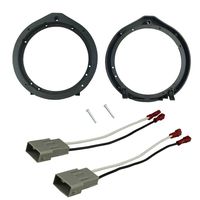 DKMUS Front Door Speaker Mount Adapter Plates for Honda Civic 2006-2011 6.5"/6.75" 165mm Stand Ring Kit 1 Pair + Wiring Harness
