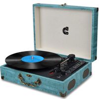 Record Player Turntables for Vinyl Records Suitcase Portable Record Player with Speakers Vinyl Record Player Wireless Turntable Vinyl Player Vintage Record Player Support USB SD Phonograph
