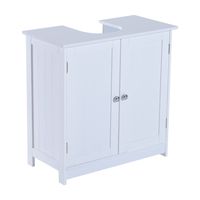 HOMCOM 24" Pedestal Sink Bathroom Vanity Cabinet - White