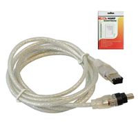 HQRP IEEE 1394 4pin to 6pin Cable / Cord compatible with Canon GL1, GL2 Camcorder plus HQRP LCD Screen Protector