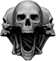 Skull 3 Head Bumper Sticker Laptop Sticker Toolbox Sticker Hard HAT Sticker