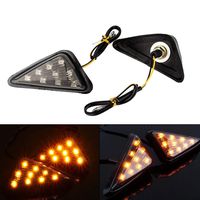 UPSTONE 2X Motorcycle 12V Euro Triangle Flush Mount Turn Signal Smoke Amber LED Light AP