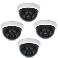 REDGO 4 Pack Dummy Fake Surveillance Security CCTV Dome Camera Indoor Outdoor Use with Realistic Look Recording LED for Home Shop Security Protection