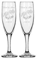 Gifts Infinity Engraved Wedding Champagne Flutes Set of 2 Personalized Toasting Glasses (Wedding Bells)