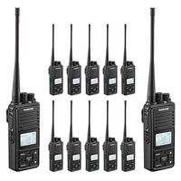 SAMCOM 20 Channel Walkie Talkie Wireless Intercom with Group Button, 2 Way Radio with 2.5 Miles Range, Earpiece & Belt Clip Included - Black (Pack of 12)