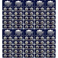 Powertron 100 AG3 Batteries / LR41 Alkaline Button Cells, 1.5V, 10 Pcs Card