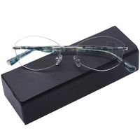 Rimless Computer Reading Glasses Women Fashion Designer Blue Light Blocking with UV400 Protect Clear Lens Pattern Frame Ladies Readers,3.5