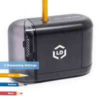 LD Products Electric Pencil Sharpener, Wall Power Supply Included - Professional, Home and Office - Small, Durable, Heavy Duty, Kid Friendly, 3 Sharpening Settings
